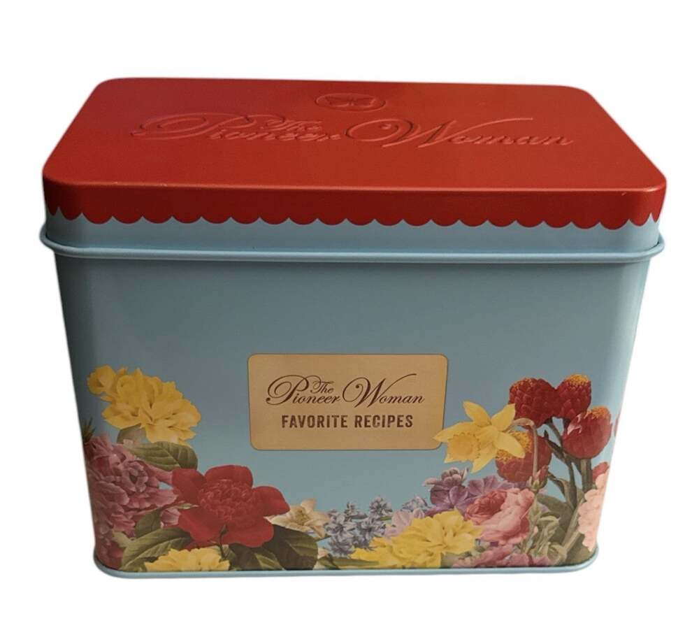 NEW Pioneer Woman Favorite Recipes Floral Tin Box & Cards 2018 Ree Drummond